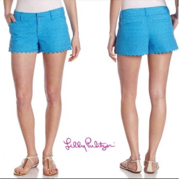 Lilly Pulitzer Pants - PRICE FIRM Lilly Pulitzer Size 2 Blue Walsh Eyelet Shorts